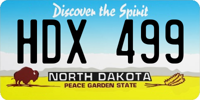 ND license plate HDX499