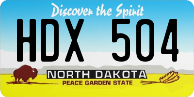 ND license plate HDX504