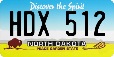 ND license plate HDX512