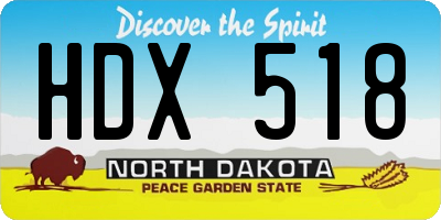 ND license plate HDX518