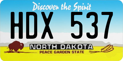 ND license plate HDX537