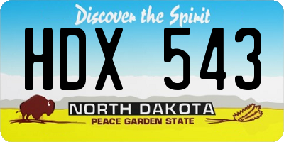 ND license plate HDX543