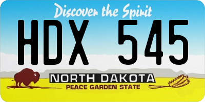 ND license plate HDX545