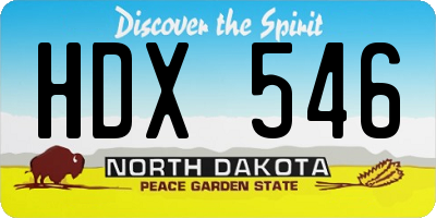 ND license plate HDX546