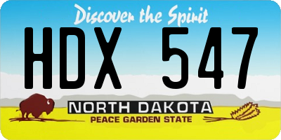 ND license plate HDX547