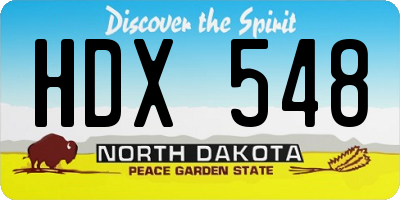 ND license plate HDX548