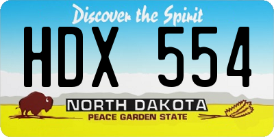 ND license plate HDX554