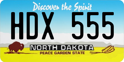ND license plate HDX555