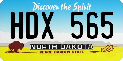 ND license plate HDX565