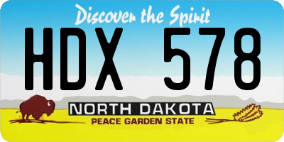 ND license plate HDX578