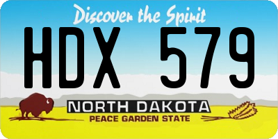 ND license plate HDX579