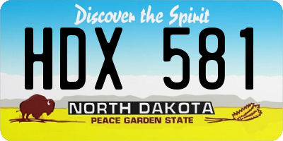 ND license plate HDX581