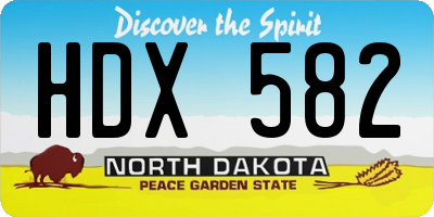 ND license plate HDX582