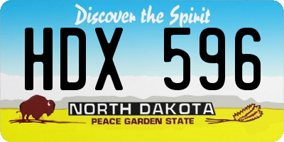 ND license plate HDX596