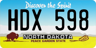 ND license plate HDX598