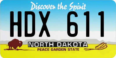 ND license plate HDX611