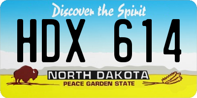 ND license plate HDX614