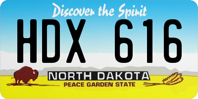ND license plate HDX616