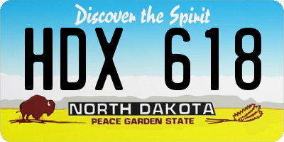 ND license plate HDX618