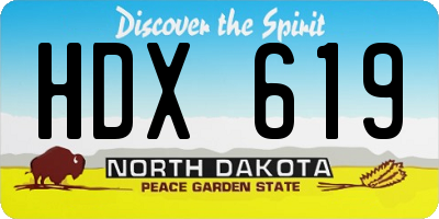ND license plate HDX619