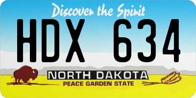 ND license plate HDX634