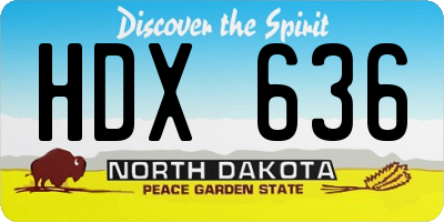 ND license plate HDX636