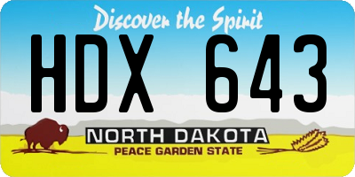 ND license plate HDX643
