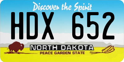 ND license plate HDX652
