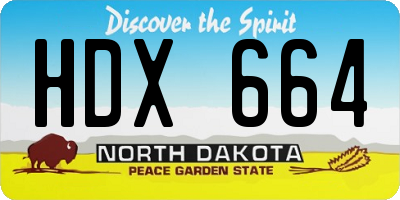 ND license plate HDX664