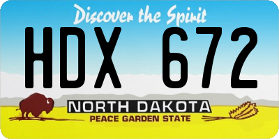 ND license plate HDX672