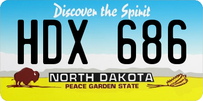 ND license plate HDX686