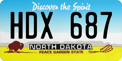 ND license plate HDX687