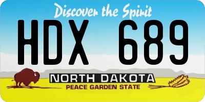 ND license plate HDX689