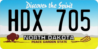 ND license plate HDX705