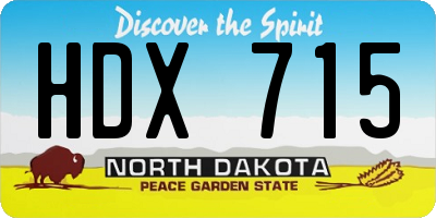 ND license plate HDX715