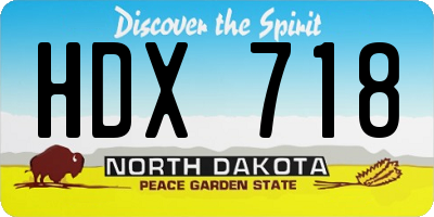 ND license plate HDX718