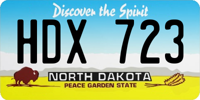 ND license plate HDX723