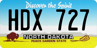 ND license plate HDX727