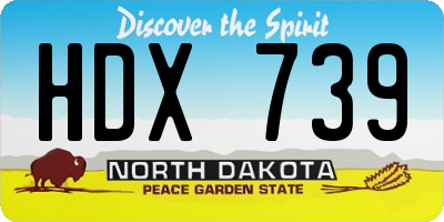 ND license plate HDX739