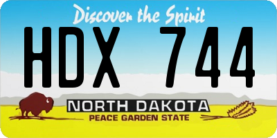 ND license plate HDX744