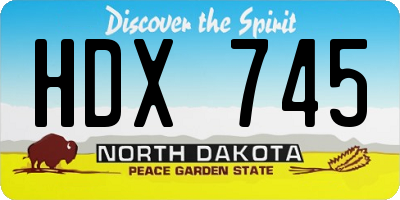 ND license plate HDX745