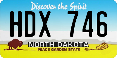 ND license plate HDX746