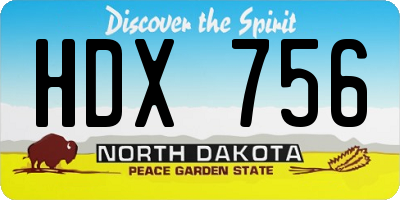 ND license plate HDX756
