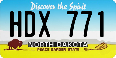 ND license plate HDX771