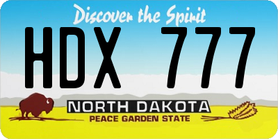 ND license plate HDX777