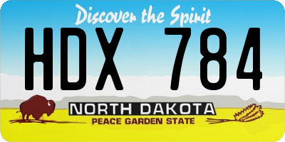 ND license plate HDX784