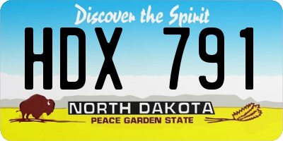 ND license plate HDX791