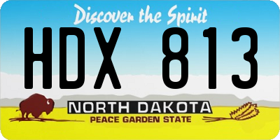 ND license plate HDX813