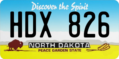 ND license plate HDX826