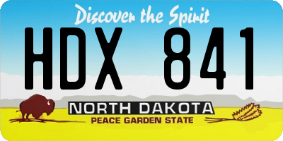 ND license plate HDX841